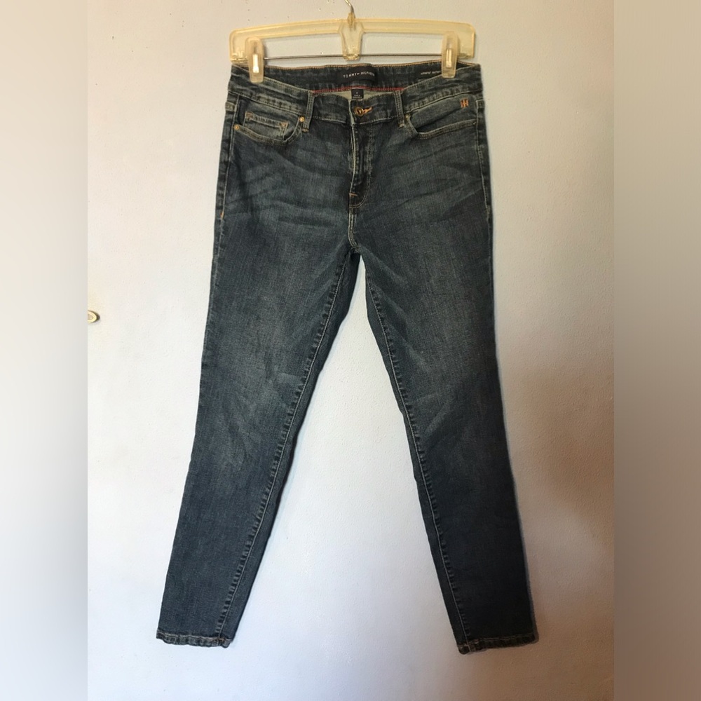 Tommy Hilfiger Amherst Skinny Jeans Sz 6 Stretch Light Whiskering Mid-Rise
